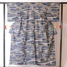 Kimono Japanese Clothes Vintage Silk Unusual pattern Rare Robe 59.84 inch used picture