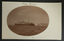 SS Prinz Oskar 1910 Postcard RPPC Ocean Liner Boat Ship Black and White Image picture