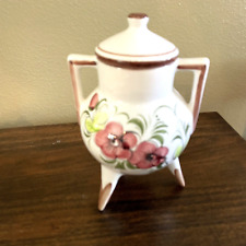 SWEET LITTLE 3-LEGGED CERAMIC POT WITH LID picture