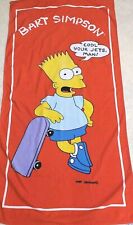 Vintage 1990 20th Century Fox COOL YOUR JETS MAN BART SIMPSON Beach Towel 58x29 picture