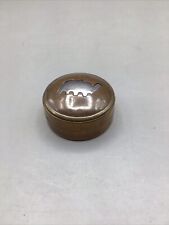 Brass Copper Silver Metal Elephant Round Trinket / Pill Box picture