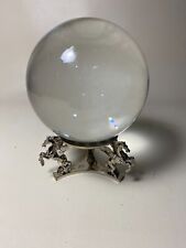 Vintage Amlong Crystal 5 inch 6LBS Crystal Ball w Pegasus Winged Horses Stand picture