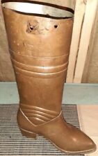 Vintage Full Size Copper Metal Cowboy Boot Statue Umbrella Stand Display SPORTO picture