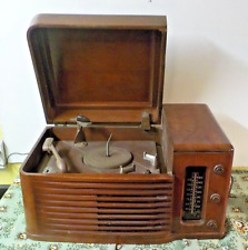 1940s Vintage Philco Tube Radio and Record Player, Wooden Case, Parts / Repair picture