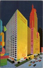 c1960s CHICAGO IL Postcard SHERATON HOTEL Michigan Ave. / Artistic Street View picture