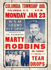 1956 Marty Robbins Grand Ole Opry Columbia Township Aud. Concert Poster metal picture