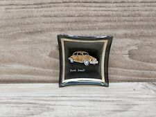 Volkswagen Gold Beetle 1960's 'Think Small' Gray Glass Dealer Trinket Ashtray picture