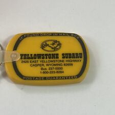 Vintage Yellowstone Subaru Casper Wyoming Postage Return Keychain Advertisement picture