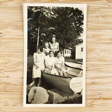Weenie Roast Rowboat Girls Photo 1930s New Pond Massachusetts Pretty Women C2926 picture