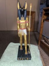 Egyptian Statue Anubis, Standing Holding Staff, God of Afterlife Mummification picture