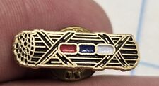 VTG Lapel Pinback Hat Pin Gold Tone Bundle Of Pipes Red Blue White Hard To Find  picture