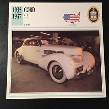 Cord 812 1935-1937 Spec Sheet Info Card picture