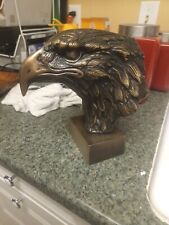 Vintage Decorative Brass Statue Figurine Eagle Hawk Head 8” Stunning Details picture
