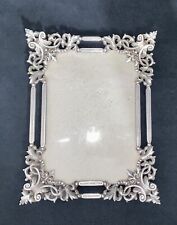 Vintage BRIGHTON Ornate Silver Plated Picture Frame 5x6 Taiwan Heavy Pierced picture