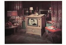 Sid Caesar on Television Set in Room with Reflection of People Watching Postcard picture