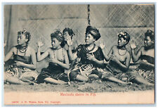 c1910 Sitting Mauluulu Dance in Fiji J.W. Waters Antique Unposted Postcard picture