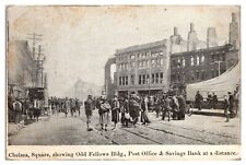 1908 Square, Odd Fellows Bldg, Post Office and Savings Bank, Chelsea,MA Postcard picture