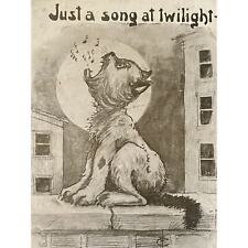 Antique 1911 Postcard Howling Cat On Wall I. Phillips Artist Humor Whimsical GUC picture