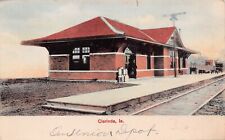 Clarinda IA Iowa Train Burlington Railroad Depot Station Railway Postcard C63 picture