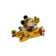 Vintage Walt Disney Travel Co. Mickey Mouse Aeroplane Pilot Brooch Pin picture