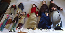 Group 9 Vintage Antique C.1920 Chinese Composition Dolls wire Bases Poseable  picture