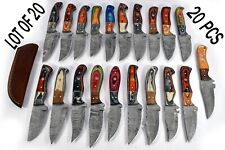 20 pieces Damascus steel steel skinning knives with leather sheath UM-5078 picture
