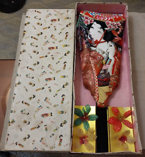 Vintage Japanese Geisha Hagoita Decorative Art Wooden Paddle Doll 19