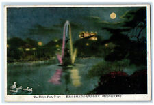 c1930's The Hibiya Park Fountain Tokyo Japan Moonlight Scene Unposted Postcard picture