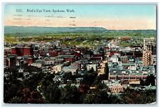1926 Bird's Eye View Exterior Building Street Road Spokane Washington Postcard picture