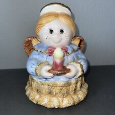 Jay Imports Christmas Angel Cookie Jar Holding Candle 9in Tall picture