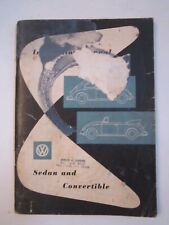 1960 VOLKSWAGEN OWNER'S MANUAL - SEDAN AND CONVERTIBLE picture