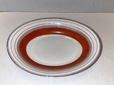 Vintage Birkshire Ware Oval Serving Bowl 10x8 Porcelain Hand Painted Japan Red picture