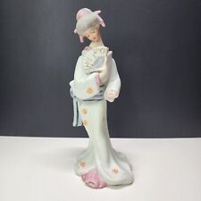 Vintage Ardco Bisque Porcelain Geisha Girl Figurine Hand Painted 9'' Taiwan picture