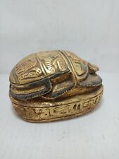 AMAZING ANCIENT EGYPTIAN GOLD Scarab Good Luck Magic Writing Hieroglyphic picture