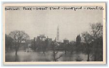 c1910's Bushnell Park Great Flood Hartford Connecticut CT Antique Postcard picture