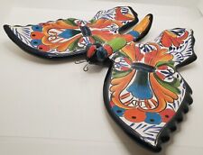 Talavera Butterfly Folk Art Mexican Pottery Wall Art Multicolor Decor New 10x12