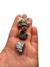 3 Piece Lot Of Elmwood Mine Minerals Galena Sphalerite & Dolomite Thumbnails picture
