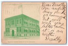 1908 Marion Conservatory Of Music Building Front View American Flag IN Postcard picture