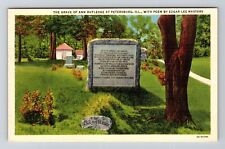 Petersburg IL-Illinois, Ann Rutledge Grave, Antique Vintage Souvenir Postcard picture