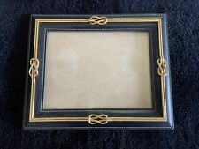 Vintage Gucci 1960s 1970s Brass Black Leather 8X10 Picture Photo Frame Italy picture
