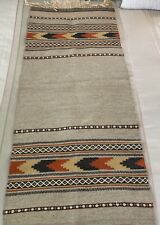 Wool Tapestry Rug Runner Hand Woven  52” x 22” Southwest Boho EUC picture