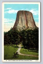 Sundance WY-Wyoming, Devil's Tower, Antique, Vintage Souvenir Postcard picture