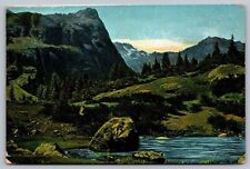 Switzerland Scenic Mountain Landscape Lake Valley DB WOB UNP Postcard picture