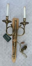 Vintage Frederick Cooper Double Candlestick Brass Wall Lamp Light picture