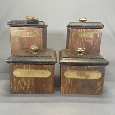 Vintage Ma Leck Wooden Canister Set with Lids Country Kitchen Containers picture