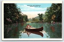 c1920 SPRING MOUNT PA DRIFTING AND DREAMING LADY IN CANOE  POSTCARD P4100 picture