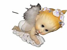Baby Hand Painted Ceramic Angels With Feathered Wings  picture