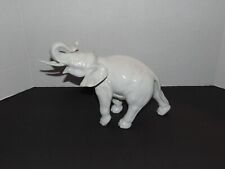 Vintage ROYAL DUX CZECHOSLOVAKIA BOHEMIA White Porcelain Bull Elephant Figurine picture