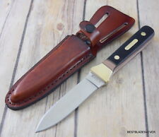 7.75 INCH SCHRADE FIXED BLADE BOOT KNIFE SINGLE EDGE WITH LEATHER SHEATH picture