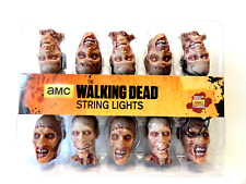 Halloween WALKING DEAD 9 ft. string of lights RETIRED Never Used 10 walker heads picture